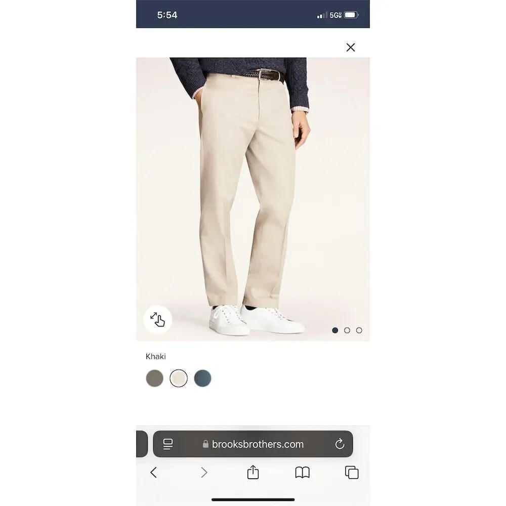 Brooks Brothers Men's Beige Chino Pants Size 33x30 Stretch Straight Leg - Picture 14 of 14